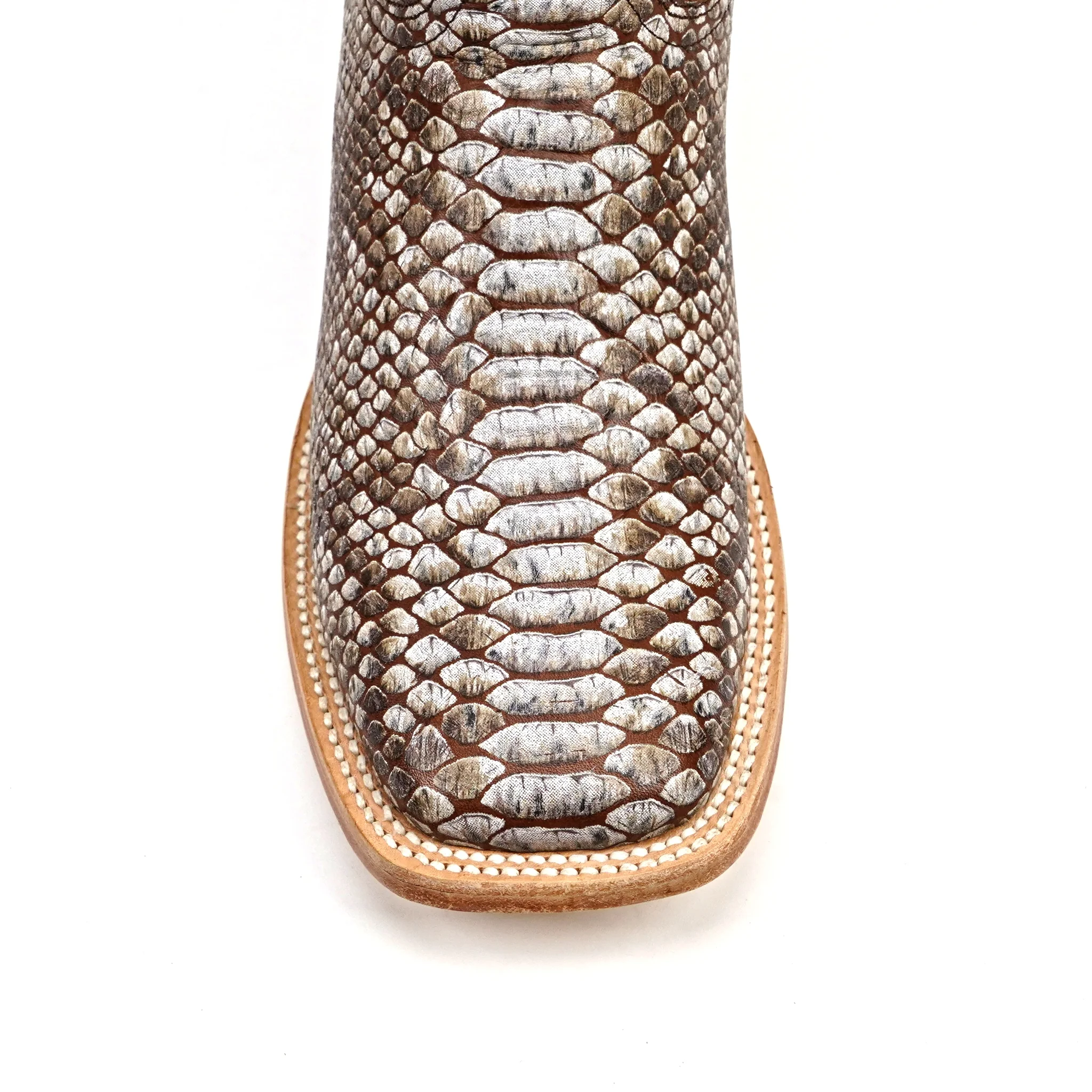 Python Camel - Embossed Leather - Square Toe (E913) - Image 5