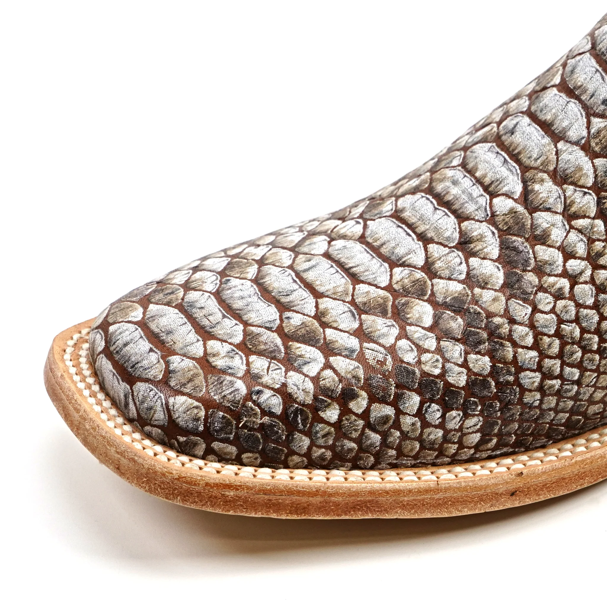 Python Camel - Embossed Leather - Square Toe (E913) - Image 6