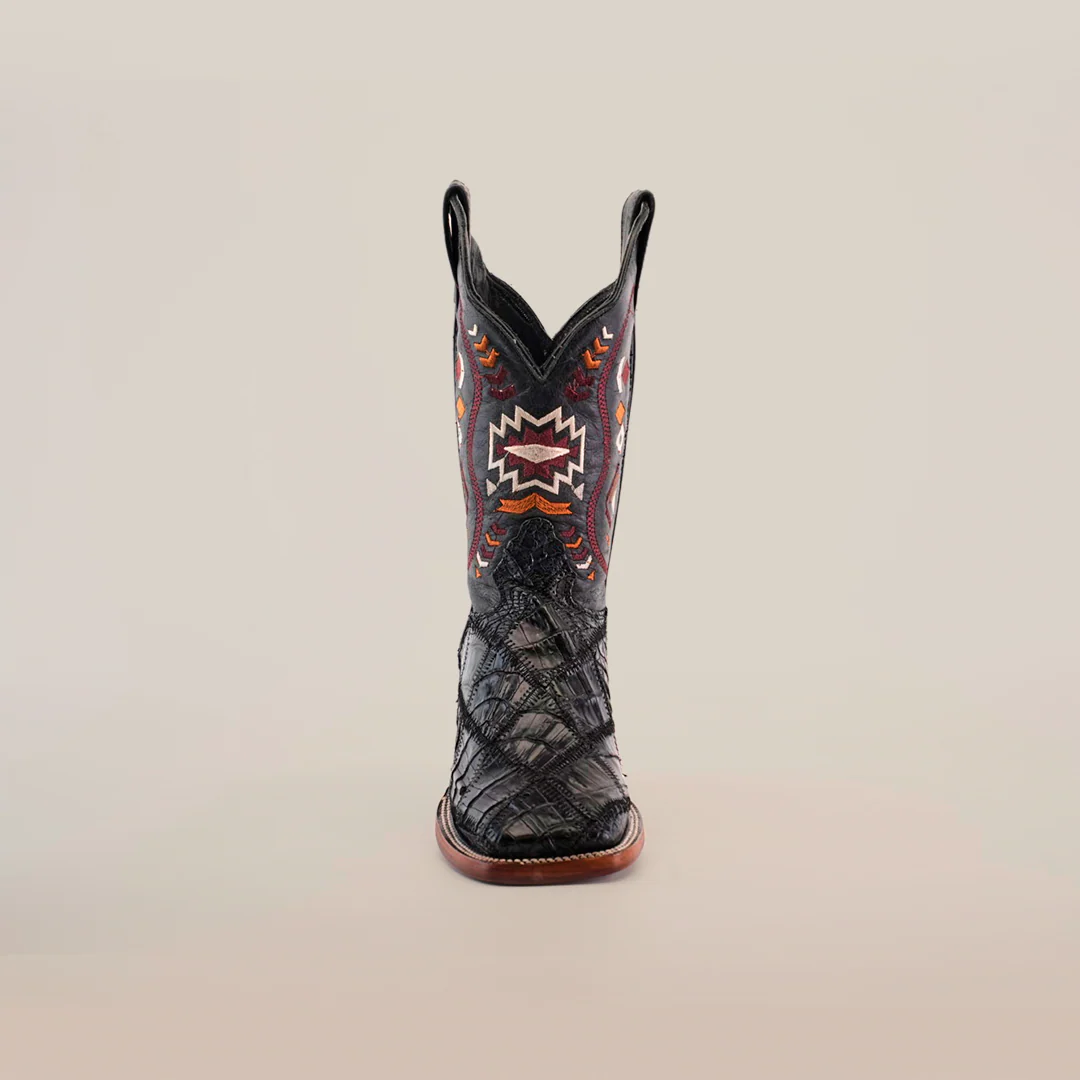 Exotic American Alligator Patchwork Black Square / YouthToe - Image 4