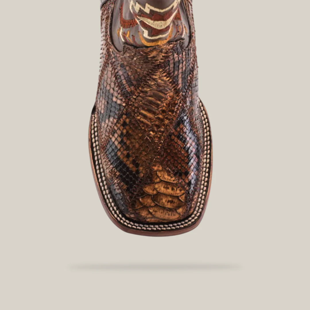 Exotic Python Patchwork Brown Square Toe / Youth - Image 4