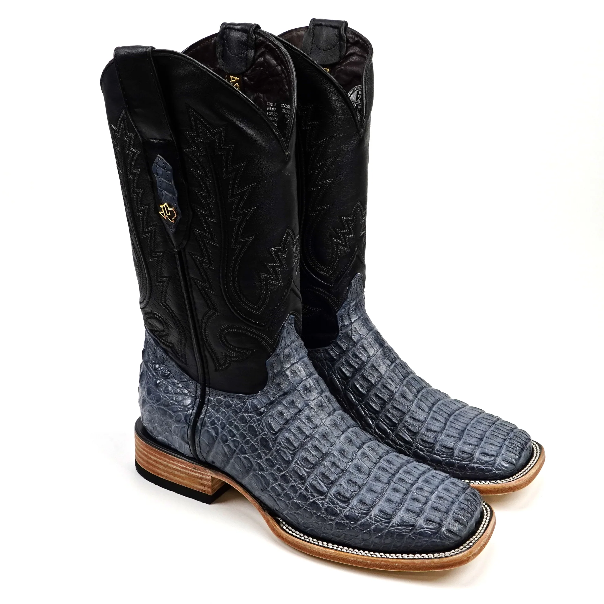 Rhodes HornBack & Belly - Denim Blue- Square Toe (LM10)