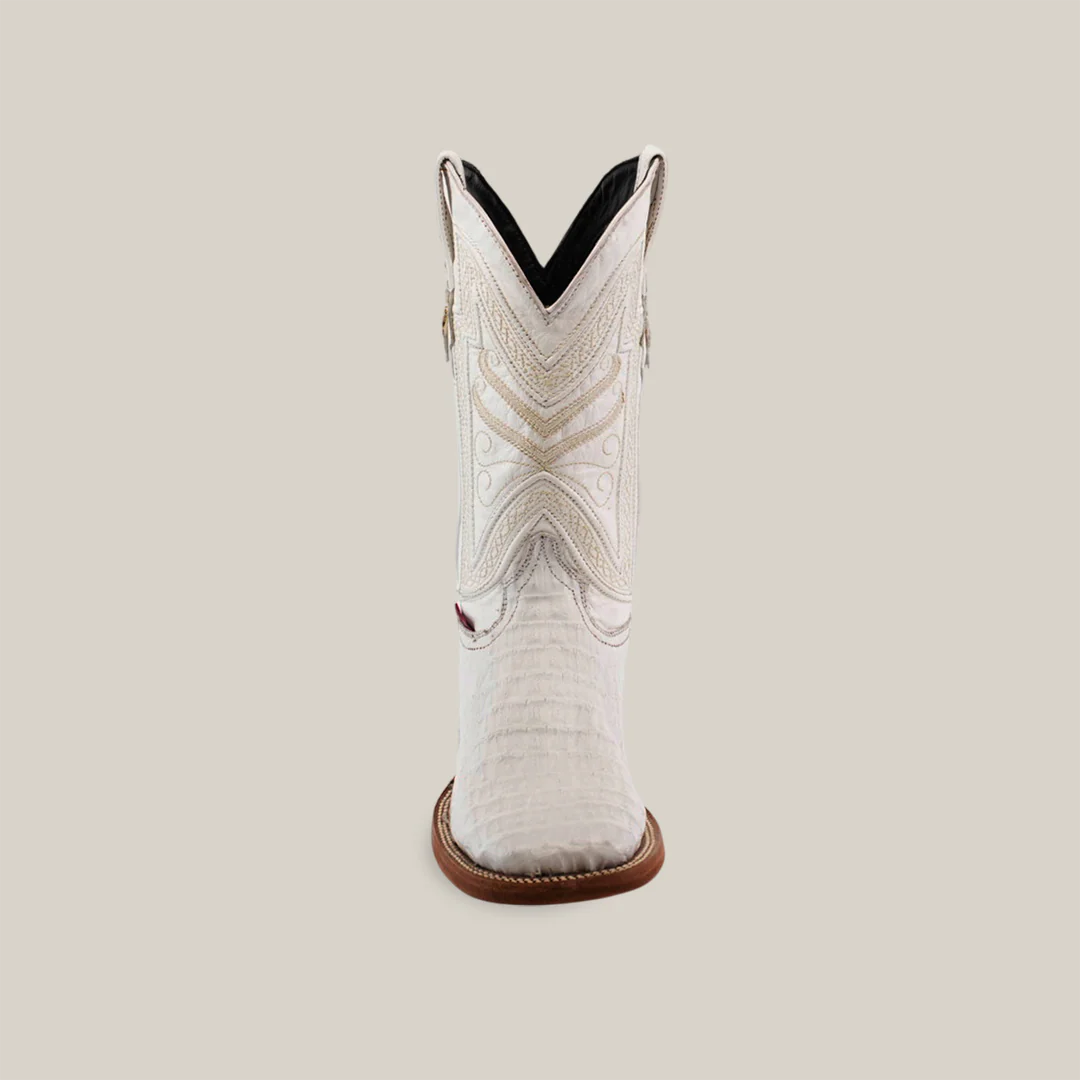 Rhodes HornBack - White - Square Toe - Image 4