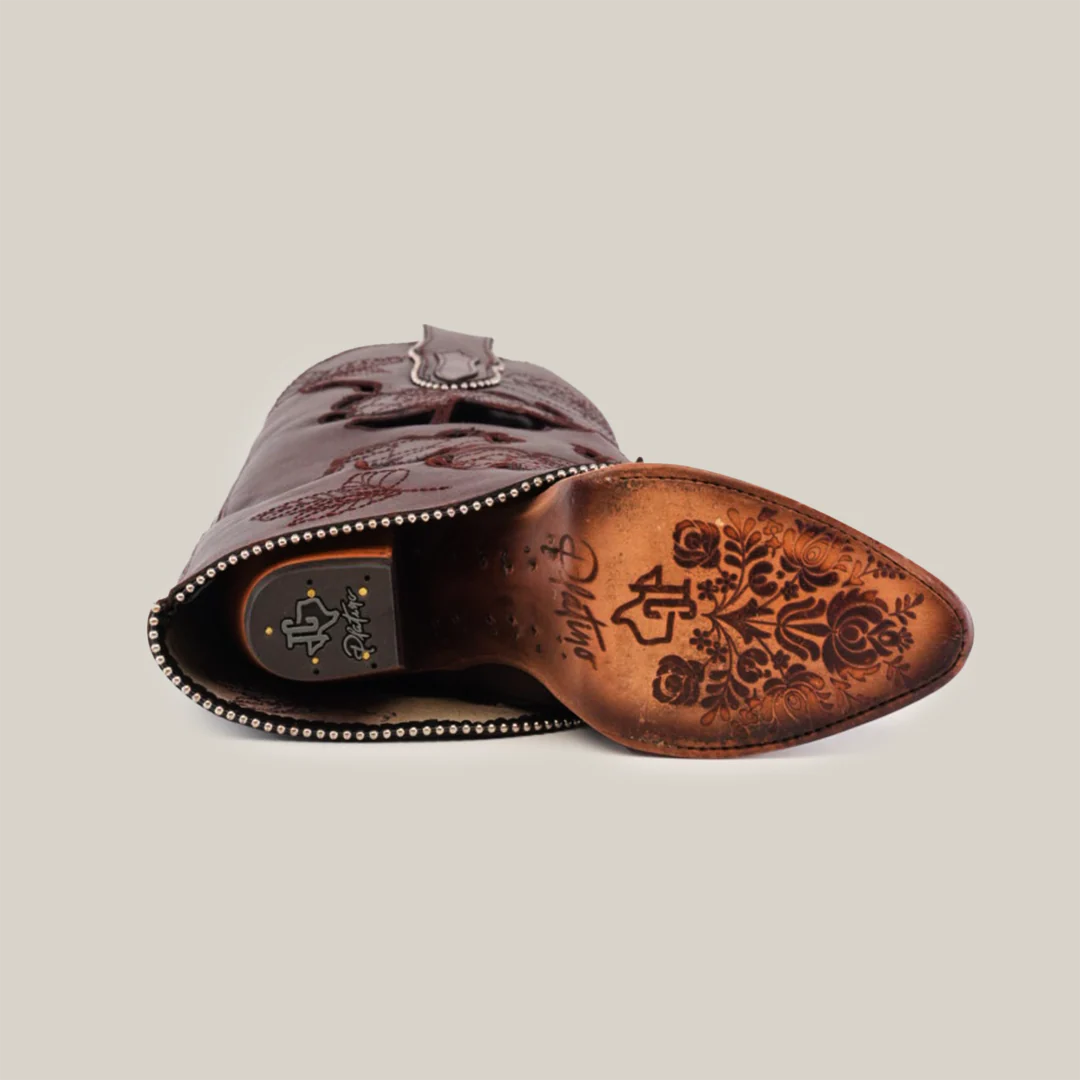 Roma Flowers Tall Shaft Chocolate -  J Toe - Image 6