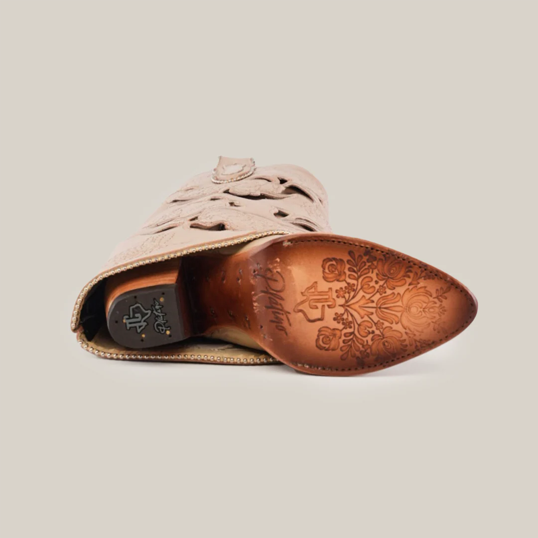 Roma Flowers Tall Shaft Cream - J Toe - Image 6