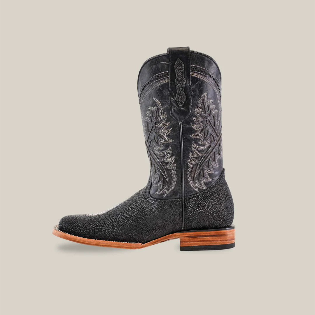 Stingray Black - Embossed Leather - Square Toe (E442) - Image 3