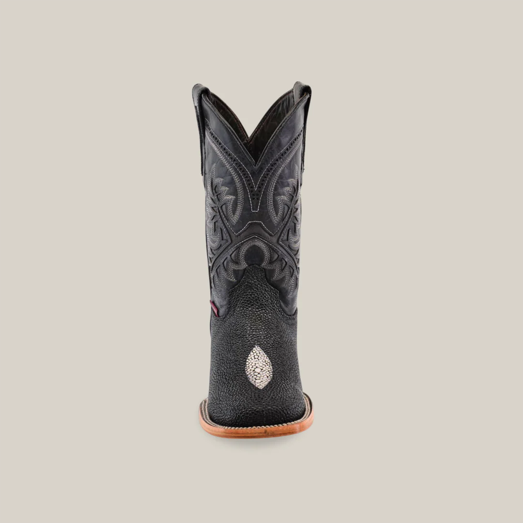 Stingray Black - Embossed Leather - Square Toe (E442) - Image 4