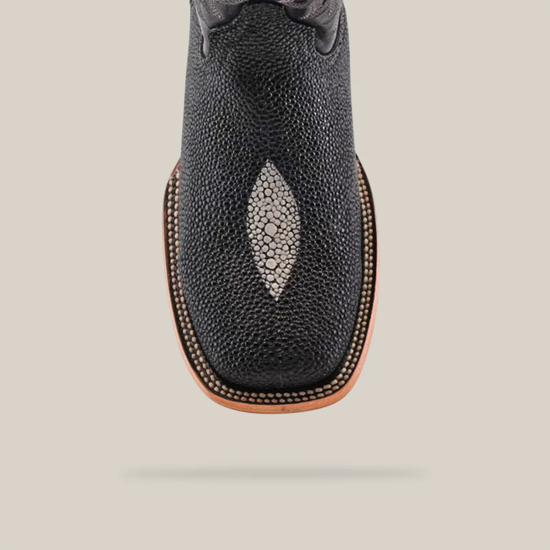 Stingray Black - Embossed Leather - Square Toe (E442) - Image 5
