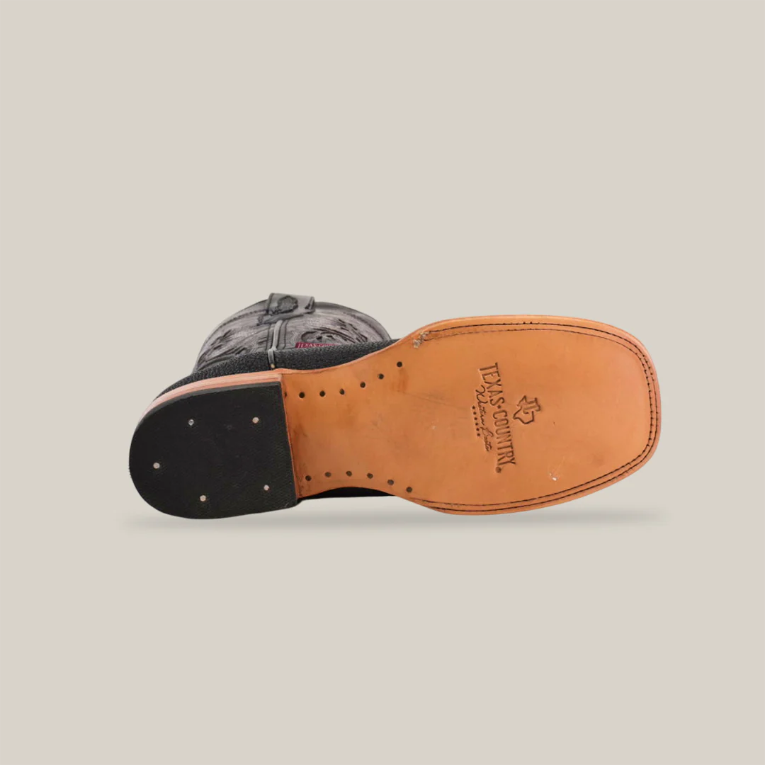 Stingray Black - Embossed Leather - Square Toe (E442) - Image 6
